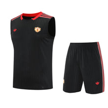 Manchester United  Sleeveless Training Kit Black stripes